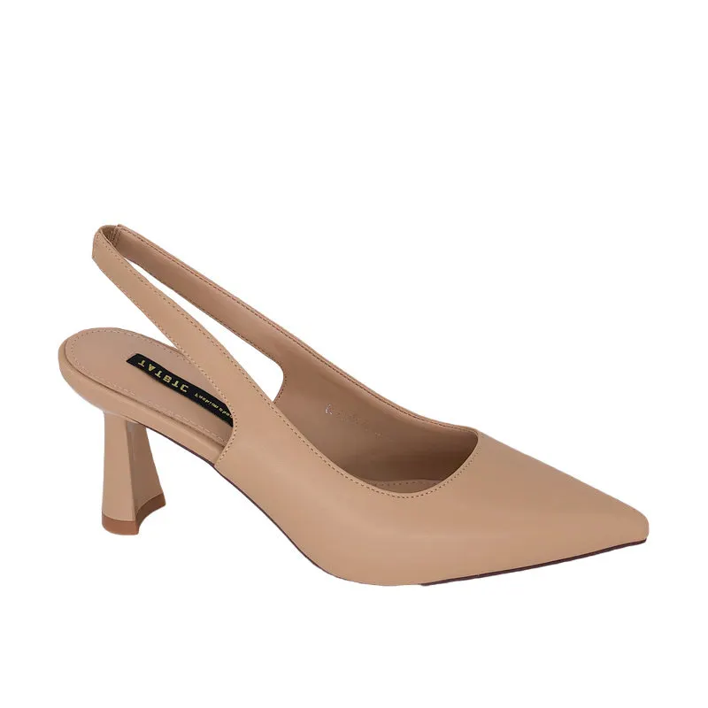 Breakj Breakj Sandals 2025 New French Retro Pointed Thick Heel High Heel Shoes Back Empty Women's Professional Single Shoes