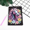 Cute Animal 5D Diamond Painting Notebook Diamond Art Diary Book Kits (Horse)