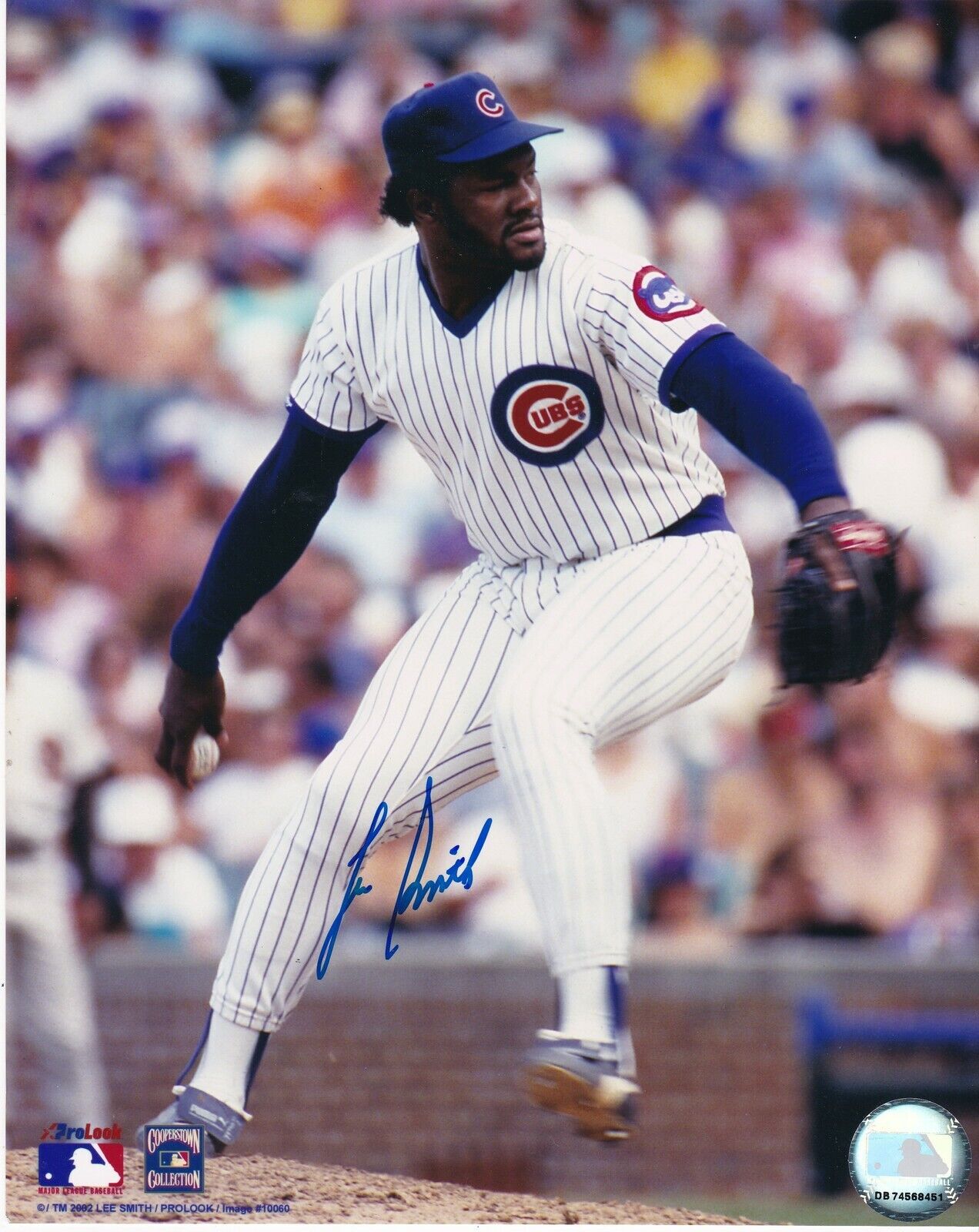 LEE SMITH CHICAGO CUBS ACTION SIGNED 8x10