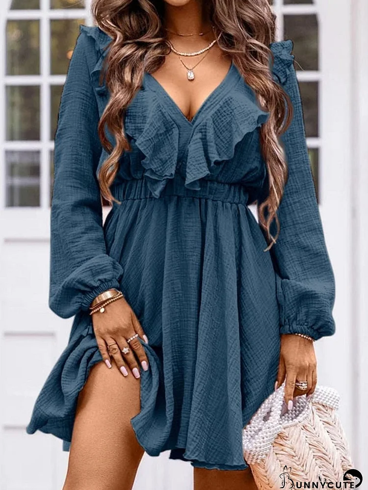 Women's Mini Dress, Casual Style, Long Sleeves