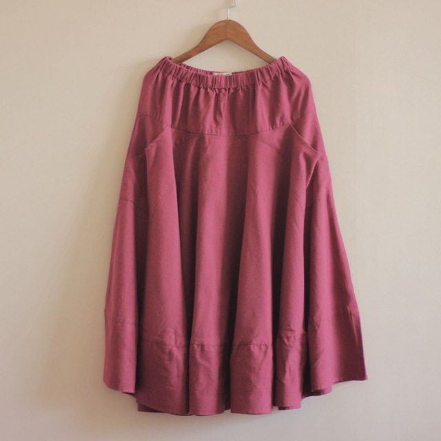 Cotton Linen Loose Elastic Waist Skirts Solid Color Retro Skirts 