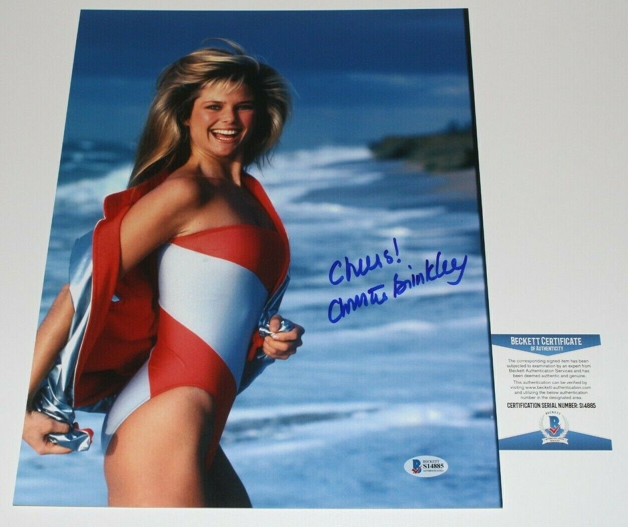 SEXY CHRISTIE BRINKLEY SIGNED 11x14 Photo Poster painting BECKETT COA 2 SPORTS ILLUSTRATED MODEL