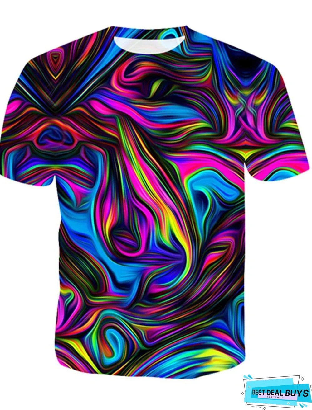Men's T-Shirt Graphic Abstract Print Short Sleeve Daily Tops