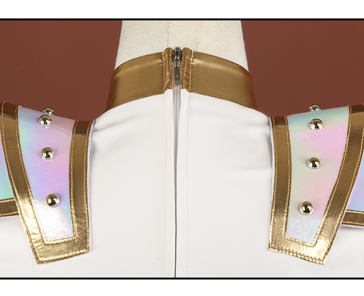 Tegooe Huntrix Zoey Cosplay Costume Wig for Women - Demon Hunter Uniform - BlackWhite Golden - S-3XL