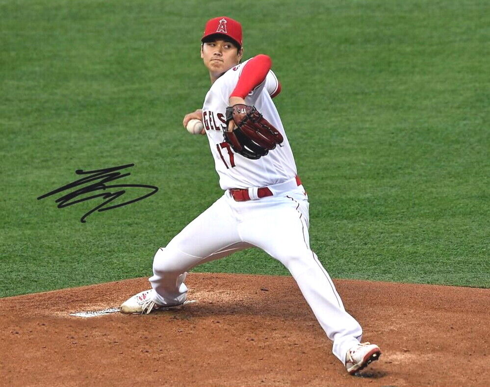 Shohei Ohtani LA Angels Auto Star Pitcher And Slugger Great 8x10 Reprint Photo Poster painting