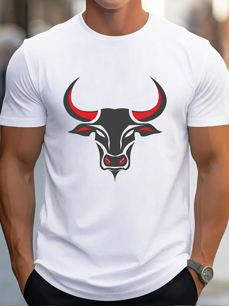 Multiplewell Trump Photo Printed Men's T-shirt Summer Everyday Casual Men's Crew-neck T-shirt Outdoor Street Men's Fashion Short-sleeved Top