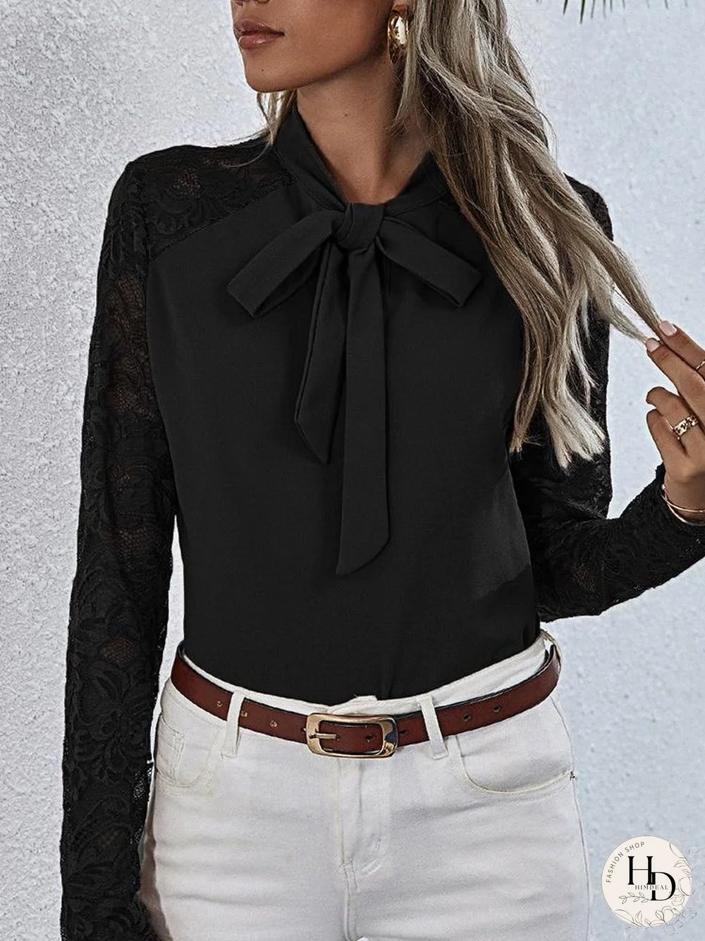 Office Strappy Plain Lady Shirt