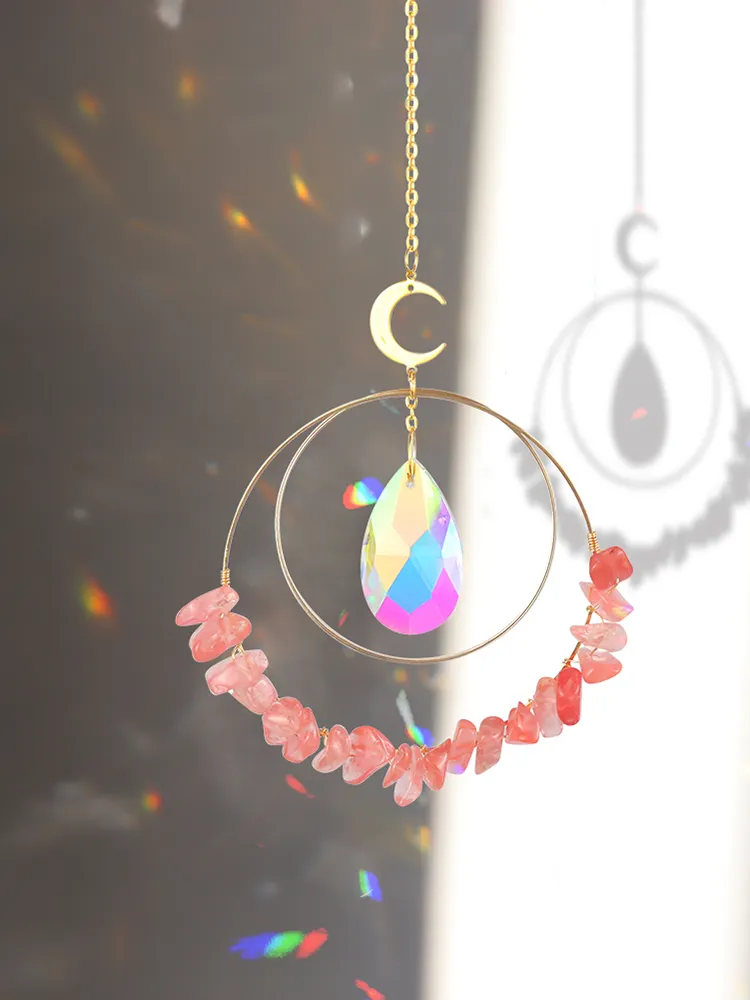 Crystal Sun Light Trapping Wind Chime Pendant Prism Lighting Catching Decor