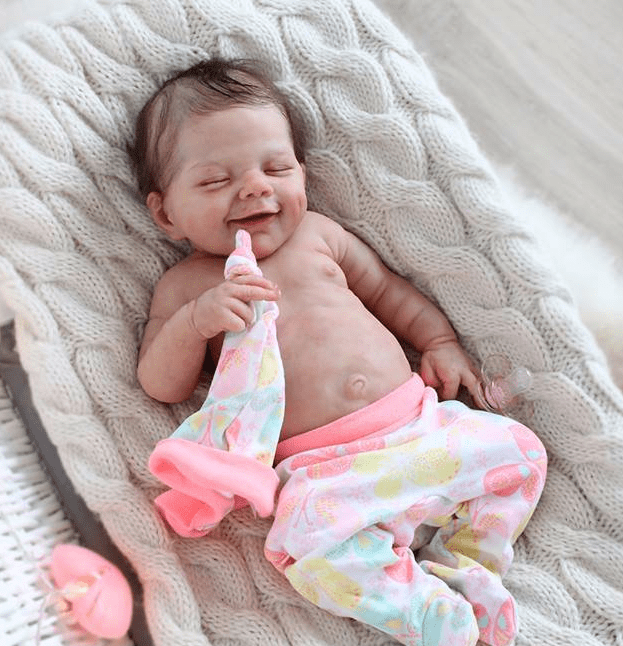 Super Realistic 15'' Sweet Smile Sleeping Reborn Baby Girl Doll Teresa Best Birthday Gift 2023 with “Heartbeat” and Sound