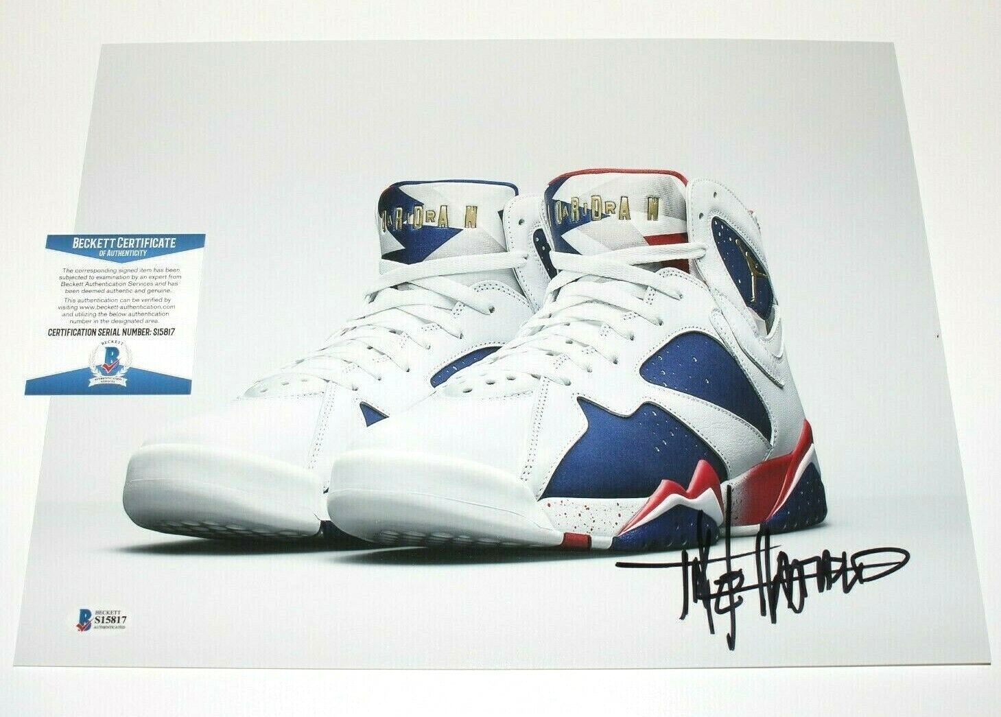 NIKE DESIGNER TINKER HATFIELD SIGNED AIR JORDAN 11x14 Photo Poster painting A BECKETT COA PROOF