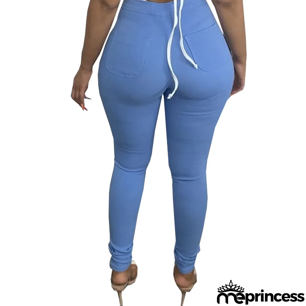 Sexy Stylish Washed Slim Stretch Denim Tight Pants Jeans