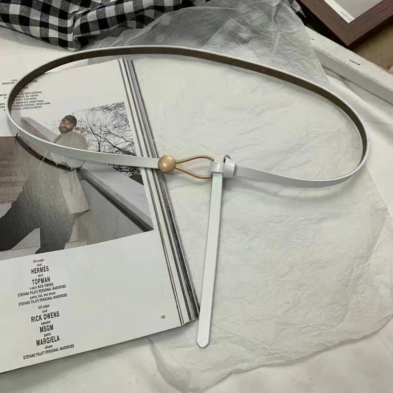 Minimalist Solid Color Pu Leather Alloy Women’s Leather Belts