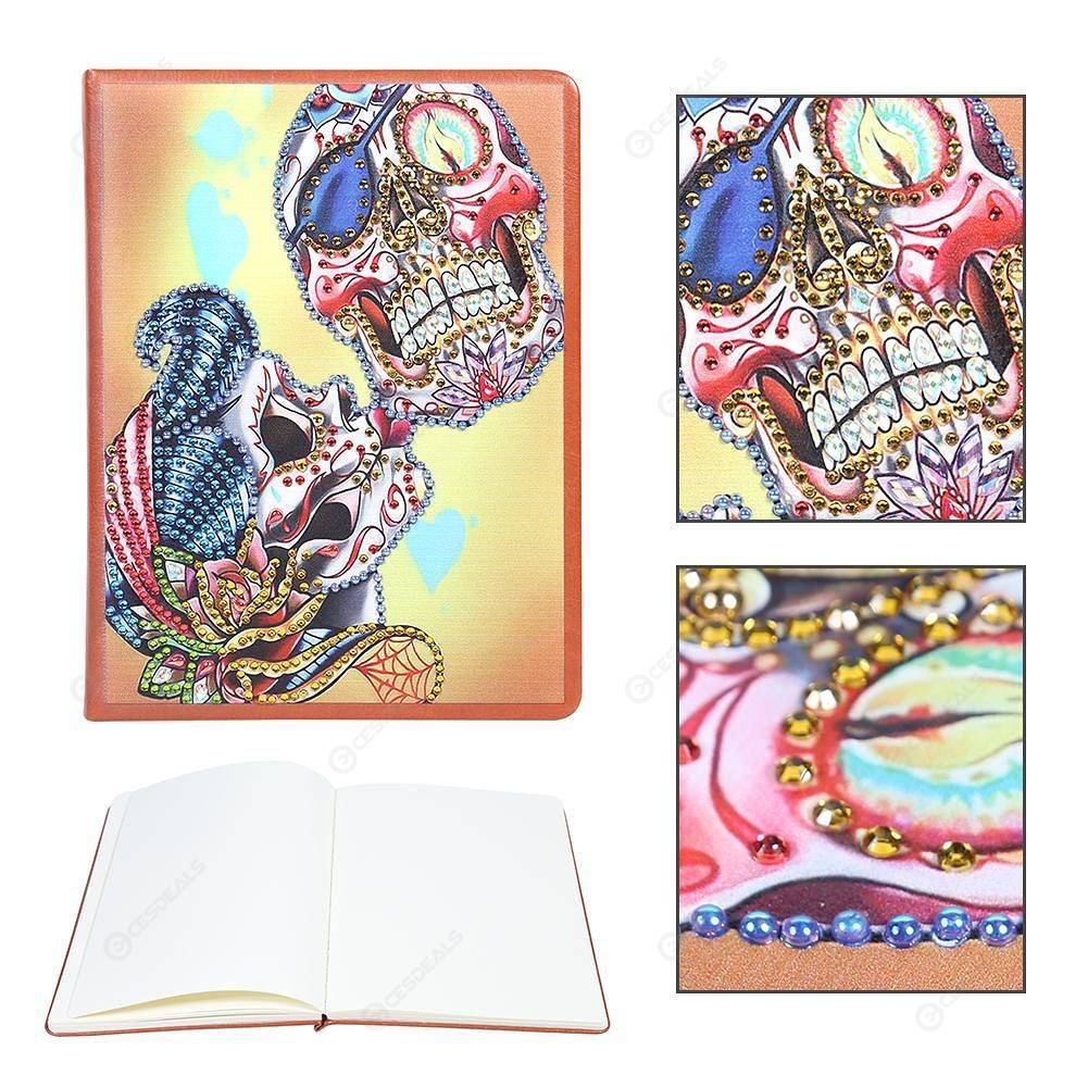 

Skull-DIY Creative Diamond 100 Pages Notebook, 501 Original