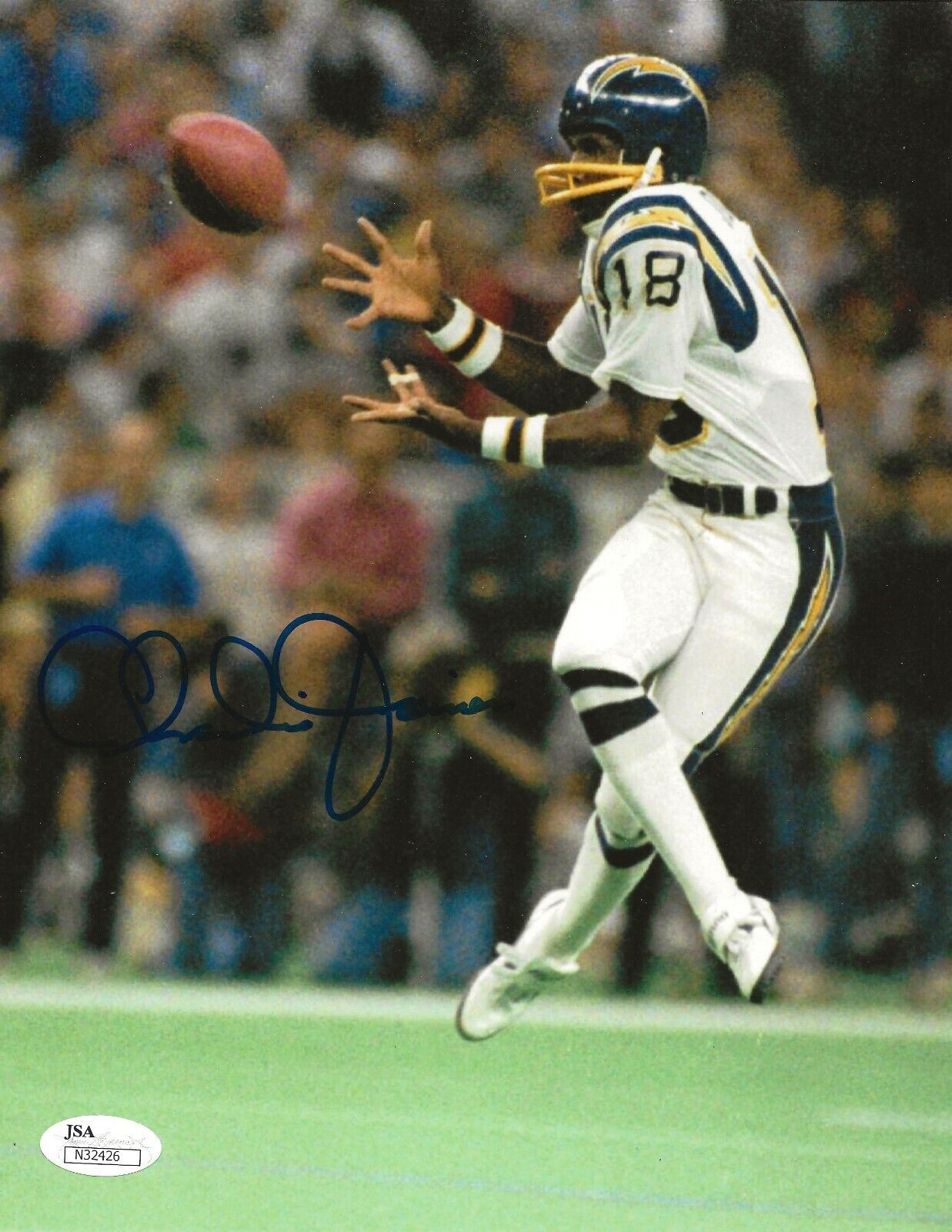 Charlie Joiner REAL hand SIGNED 8x10 Photo Poster painting JSA COA #4 San Diego Chargers NFL HOF