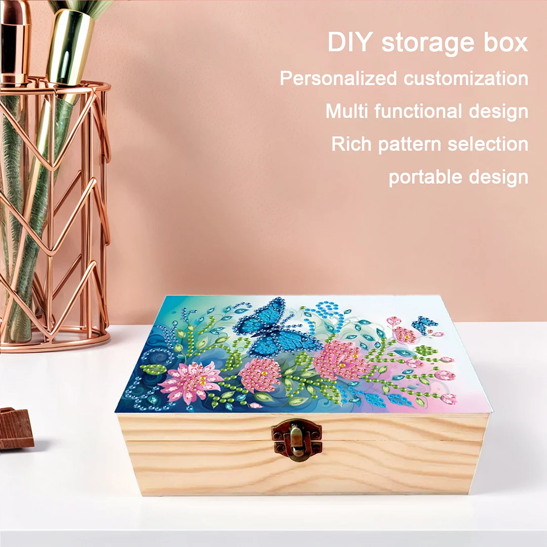 Daylight Butterflies and Flowers DIY Wooden 5D Diamond Art Diamond Art Storage