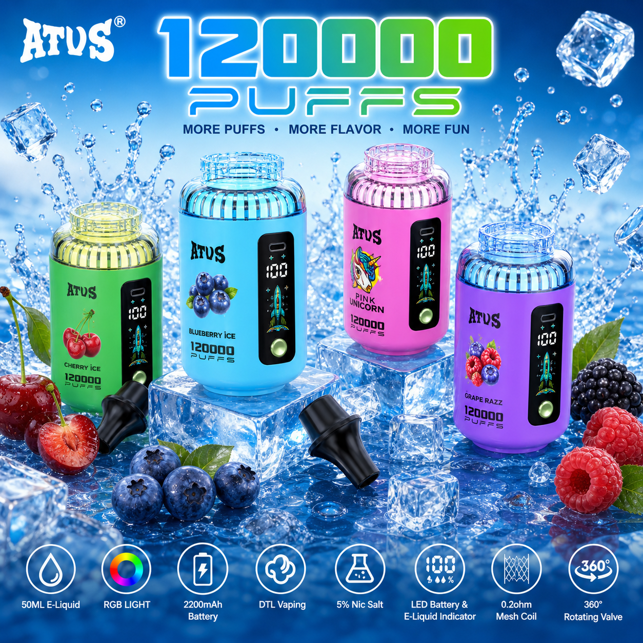 ATVS Hookah Head DTL 120K Vape | 120000 Puffs mysite fumotvapeshop