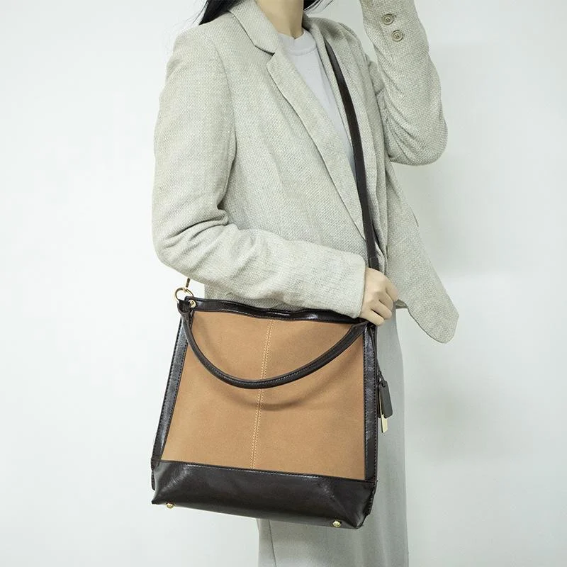 Women's Bag Joker Popular Retro Large Capacity Advanced Sense Single Shoulder Bucket Tote Bag