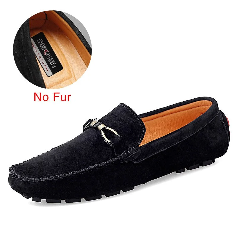 DEKABR Men Casual Shoes Fashion Male Shoes Cow Suede Leather Men Loafers leisure Moccasins Slip On Men's Driving Shoes Size 47