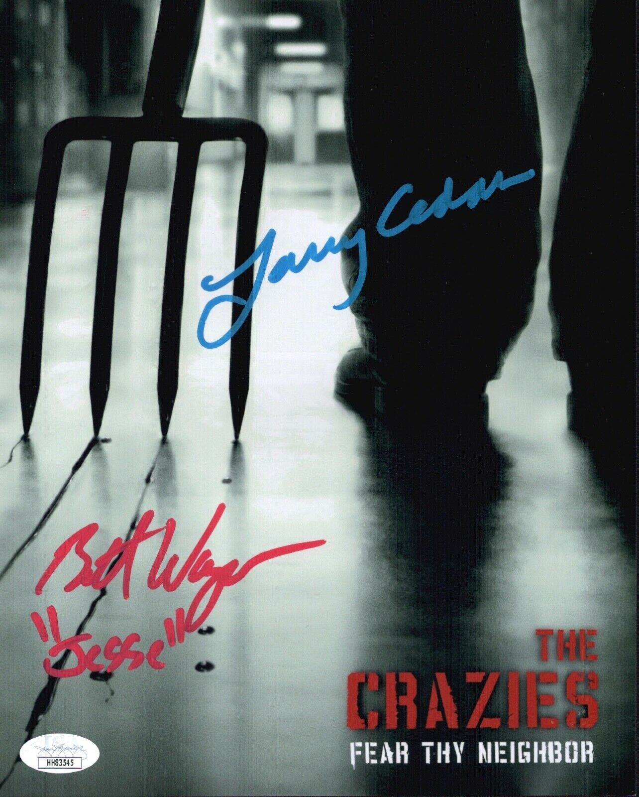 LARRY CEDAR & BRETT WAGNER Signed 8x10 Photo Poster painting THE CRAZIES Autograph JSA COA Cert