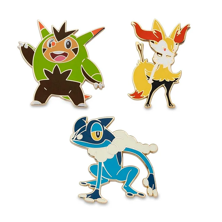 Quilladin, Braixen & Frogadier Pokémon Pins (3-Pack)