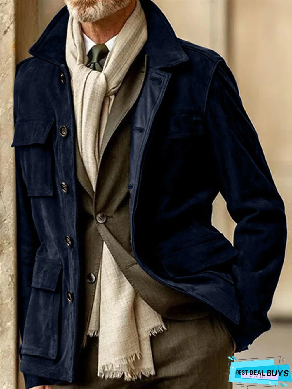 Suede Casual Fashion Men's Coat