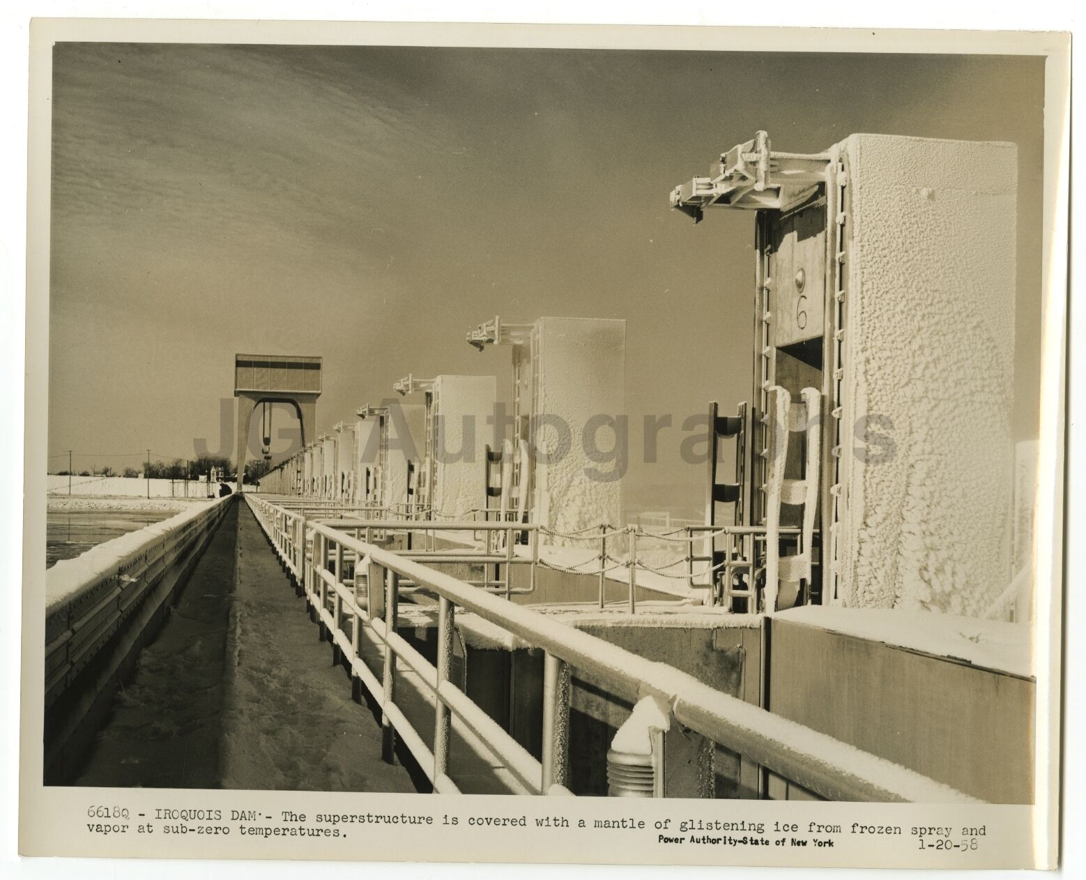 Iroquois Dam - New York Power Authority - Original Vintage Photo Poster paintinggraph - 1958