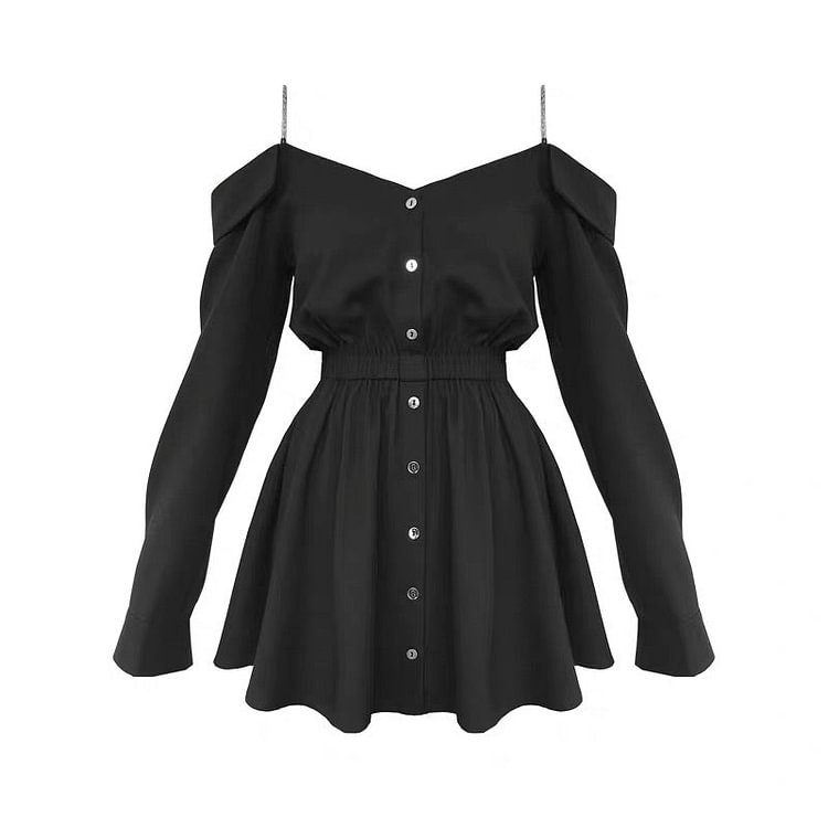 Off Shoulder Chain Strap Dress