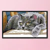 Black Cat - 2 strands 14CT Stamped Cross Stitch  28*16cm(Brand)
