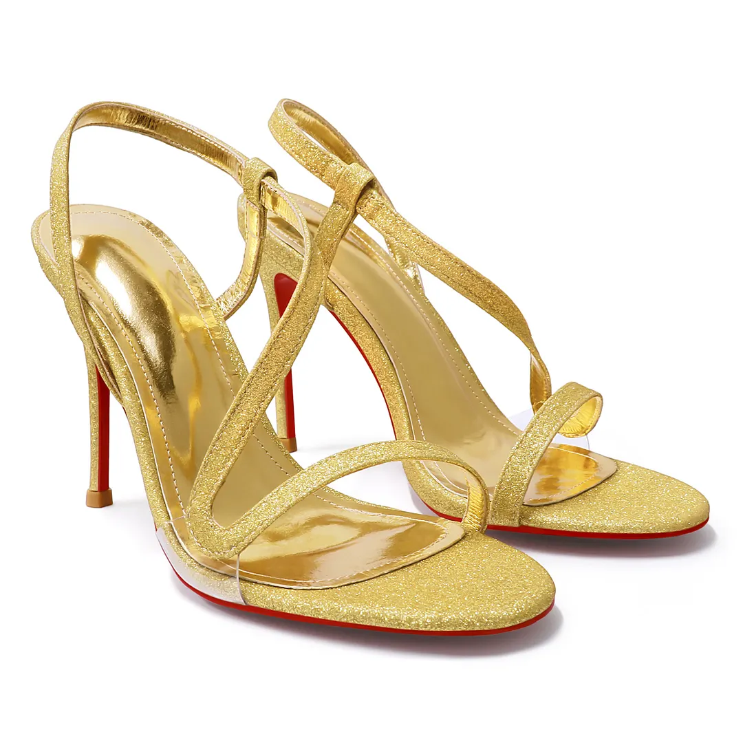 100mm/120mm Spotlight Wavy Straps Sandals Red Bottom  Sandals 