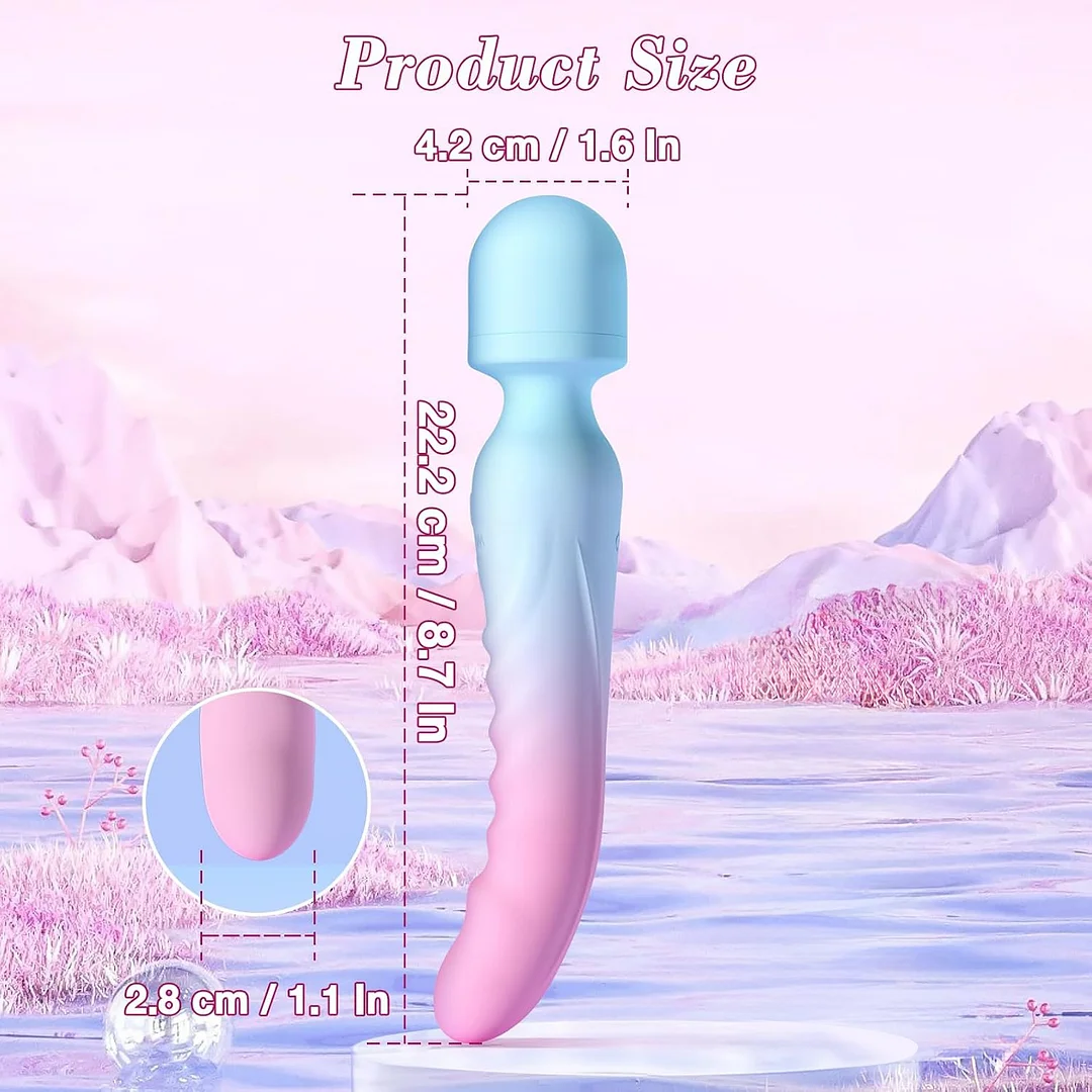 Aura – Heating Dual-Ended Wand Vibrator with Flexible Neck for Clitoral and Internal Stimulation