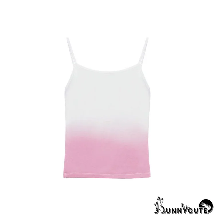 Gradient Color Lapel Shirt Cami Top Denim Shorts