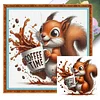 Coffee Squirrel-11CT Stamped Cross Stitch 40*40cm/15.75*15.75in tapestrymarket