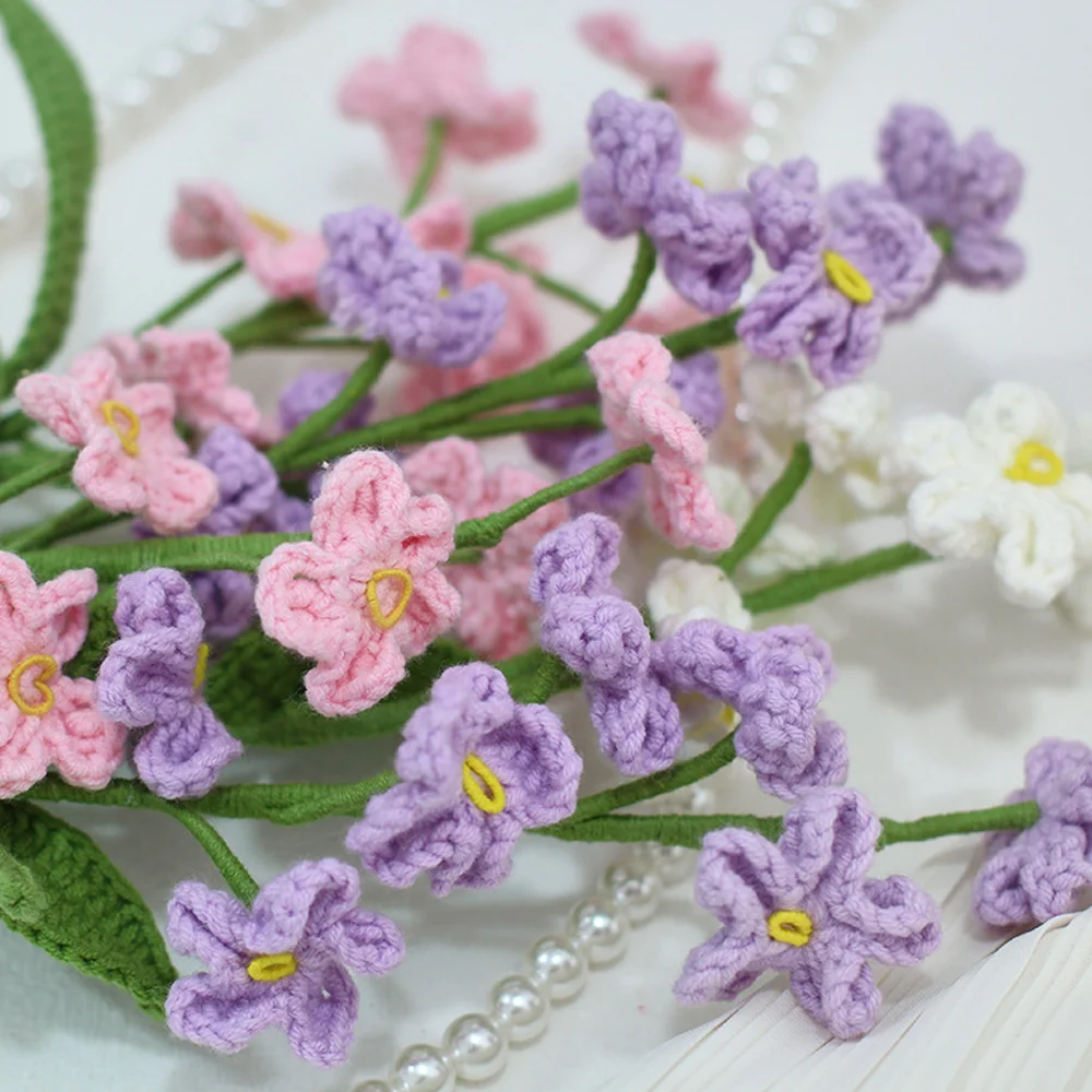 Creative hand-woven Forget Me Not bouquet home decor