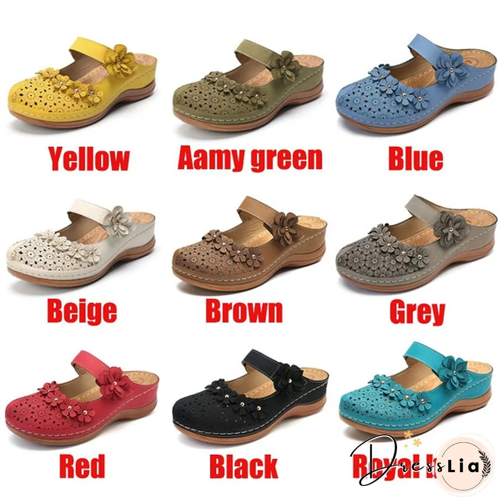 New Arrival Women Vintage Style Sandals Flats Shoes Summer Casual Shoes Retro Shoes Breathable Shoes
