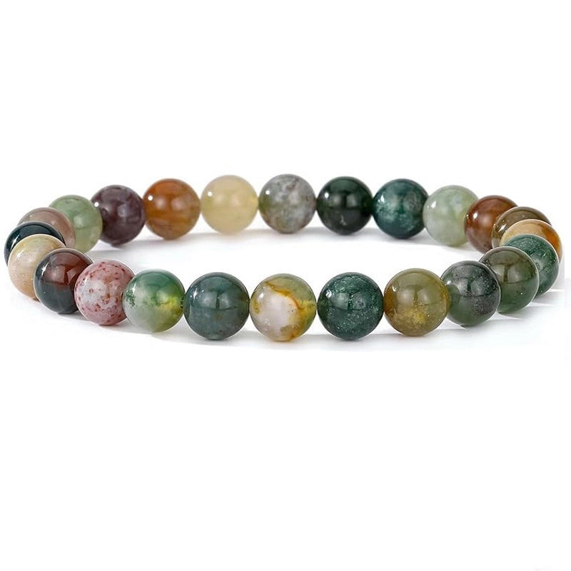 8mm Semi-Precious Stone Beaded Bracelet Men Women Tiger Eye Lava Gift Crystal Beaded Bracelet