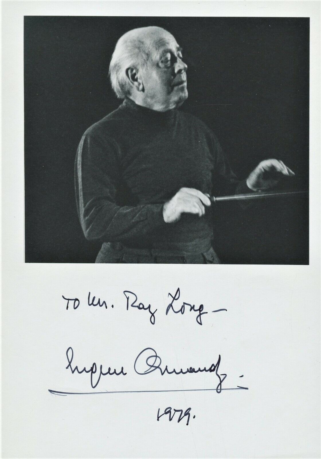 Conductor EUGENE ORMANDY Signed Photo Poster painting