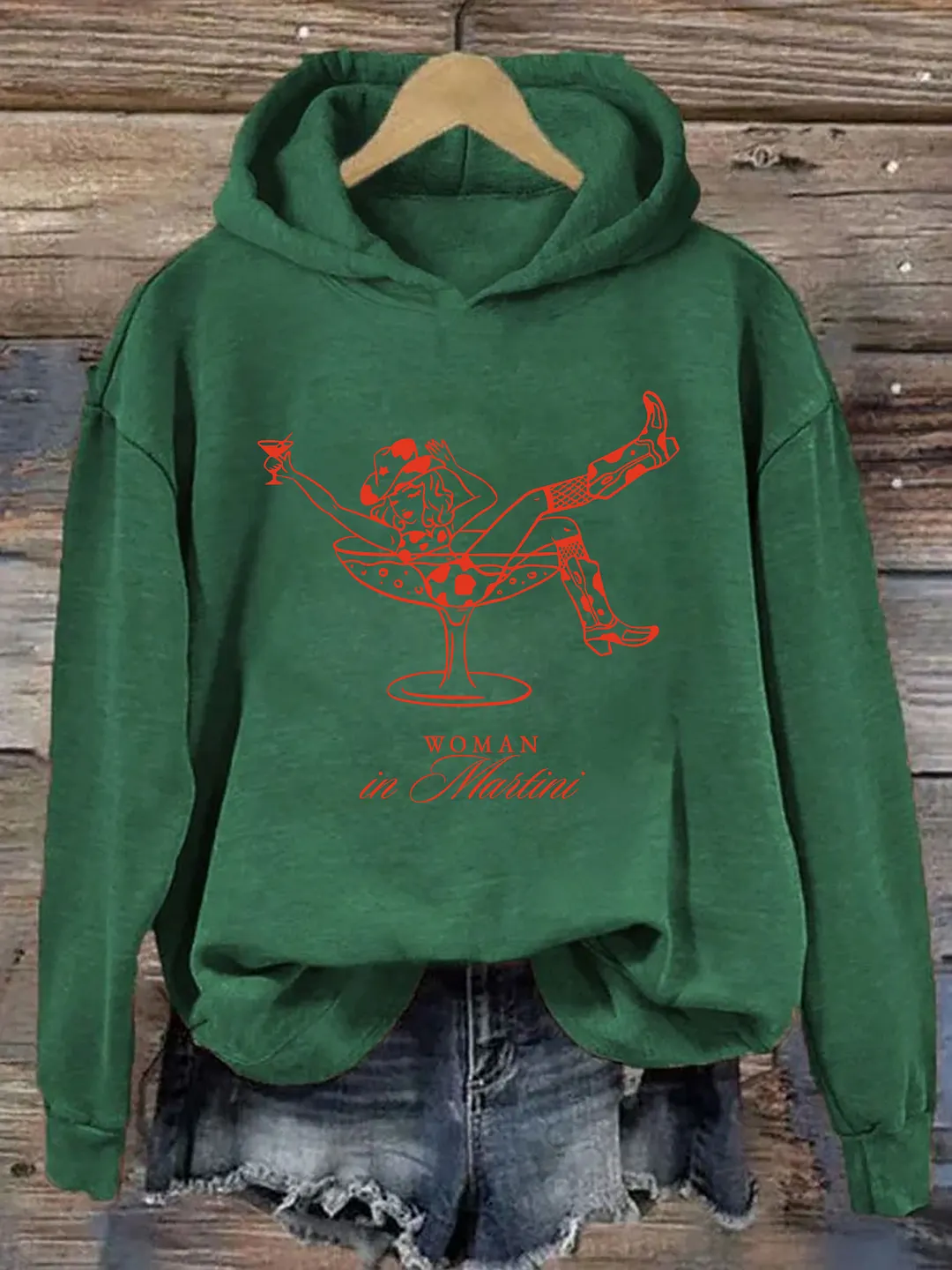 Cowgirl Woman In Martini Hoodie