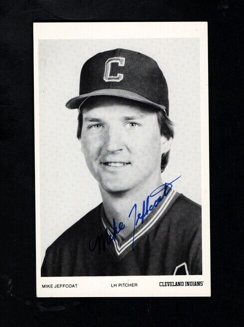 MIKE JEFFCOAT-CLEVELAND INDIANS AUTOGRAPHED TEAM ISSUED PC SIZED Photo Poster painting