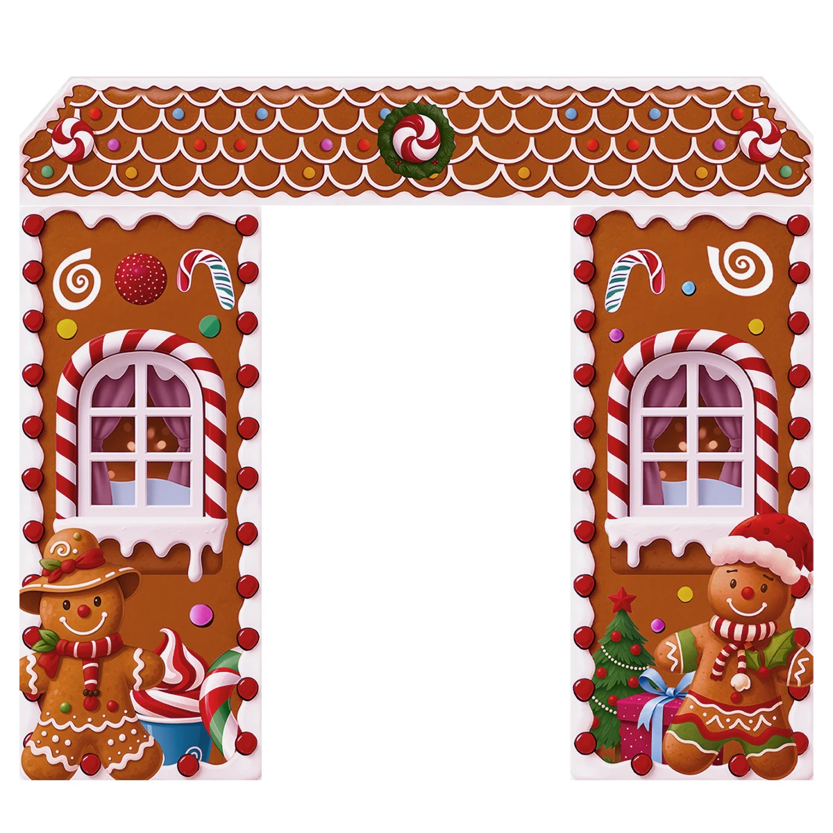 Tegooe 3-Piece Gingerbread House Christmas Door Banner Set