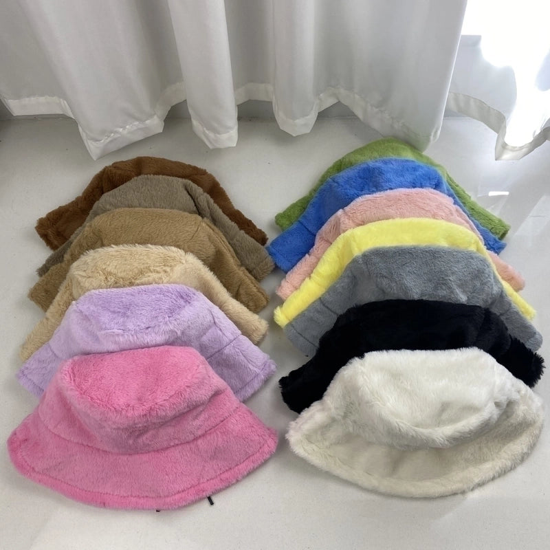 Women’s Basic Solid Color Curved Eaves Bucket Hat