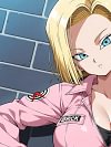Pink Android 18 Decorative Painting - Dragon Ball - BLK Studio