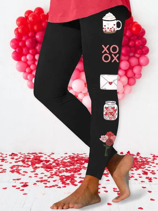 Women's Valentine's Day Print Leggings