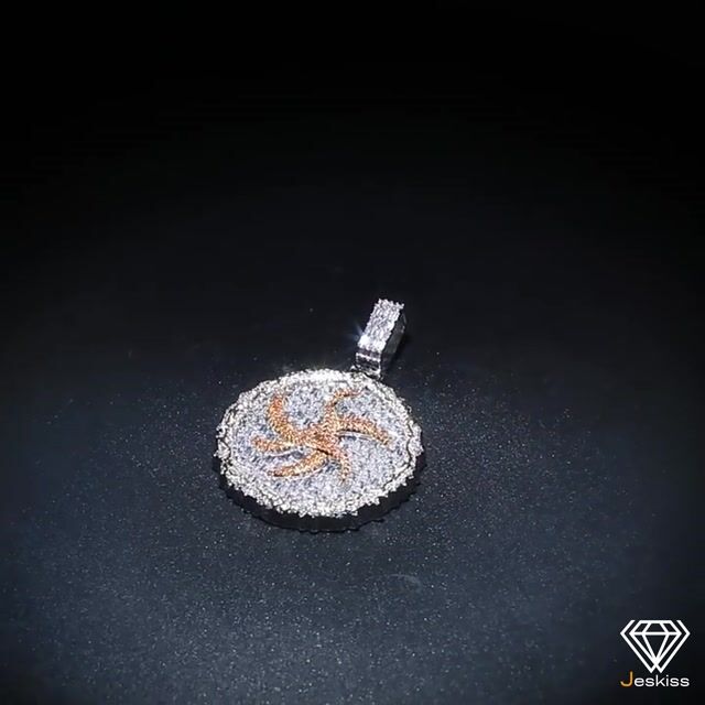 Thorns Round Iced Out Cubic Zirconia Pendants