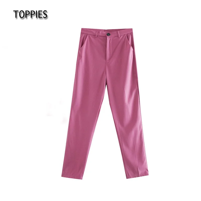 Toppies 2021 spring summer pants suit women high waist pants feet  pants female fashion leisure suit pants