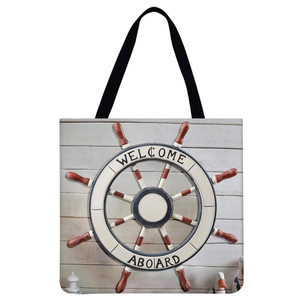 Linen Tote Bag- Vintage anchor