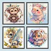 4pcs Diamond Painting -DIY Round Drill Animal