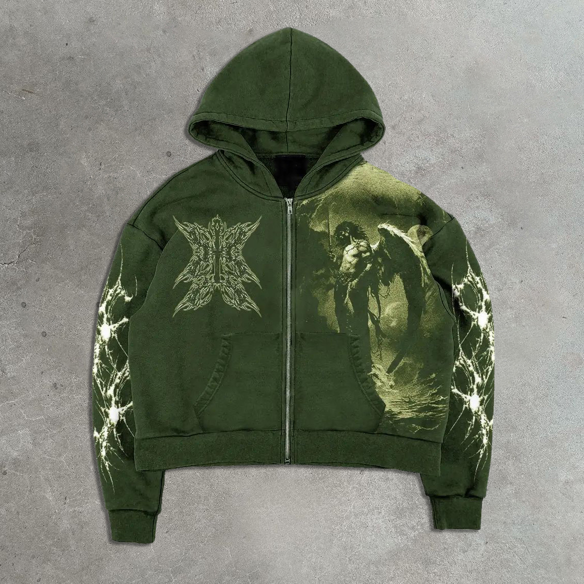 Fallen Angel Slouchy Zip-Up Hoodie