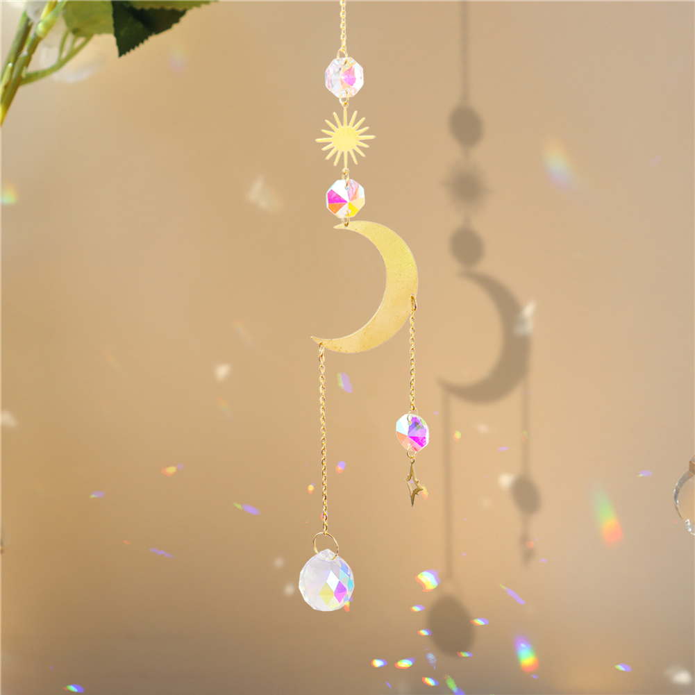 

Crystal Star Moon Sun Hanging Metal Pendant Home Garden Decor, 39, 501 Original