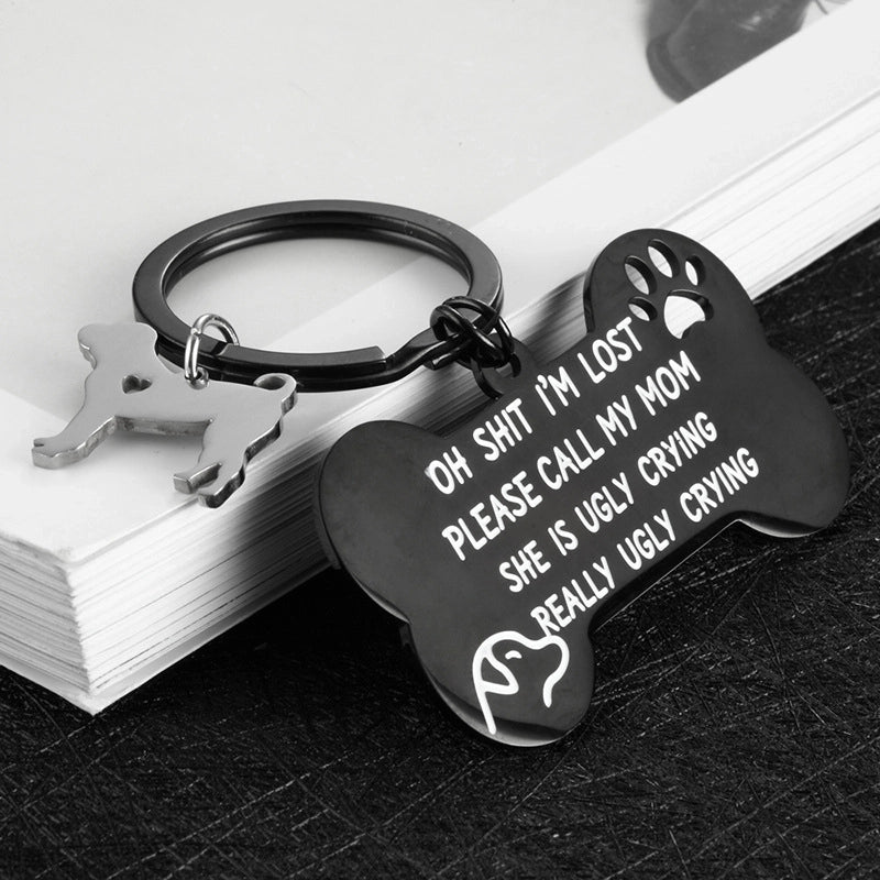 Fashion Dog Unforgettable Stainless Steel Bag Pendant Keychain