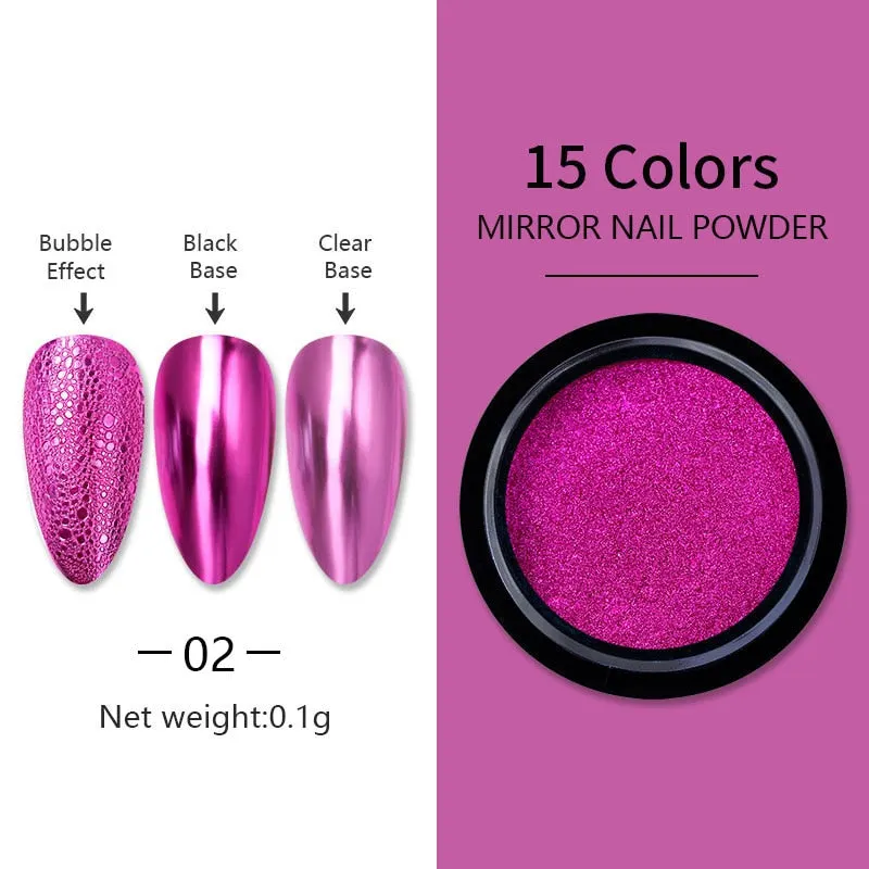 1 Box Gold Sliver Pink Mirror Nail Powder Glitter Sequins Nail Art Gel Polishing Chrome Flakes Pigment Dust Decorations